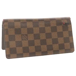 Louis Vuitton-LOUIS VUITTON Damier Ebene Portefeuille Brazza Long Wallet N60017 LV Auth kn003-Damier ebene