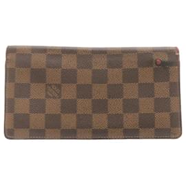 Louis Vuitton-LOUIS VUITTON Damier Ebene Portefeuille Brazza Long Wallet N60017 LV Auth kn003-Damier ebene