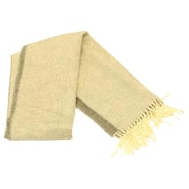 Fendi-FENDI Wool Scarf Gray Auth 20982-Grey
