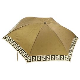 FENDI Zucca Folding Umbrella Brown Nylon Auth ar3842 Brown