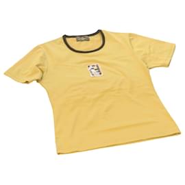 Fendi-FENDI Jeans Kid's T-Shirt Beige Cotton Auth ar3942-Beige