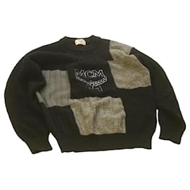 MCM Pullover Schwarz Wolle Auth ar3949 Schwarz