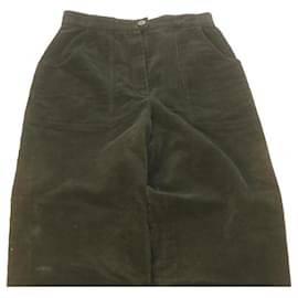 Fendi-FENDI Corduroy Trousers Pants Black Auth ar3950-Black