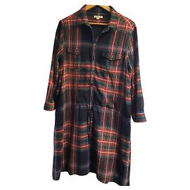 Robe Burberry Brit en viscose à motifs carreaux Taille 12 UK Multicolore