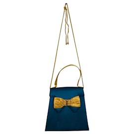 Nina Ricci-Sac Nina Ricci porté main ou bandoulière-Bleu,Jaune