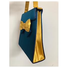 Nina Ricci-Nina Ricci Handtasche oder Umhängetasche-Blau,Gelb