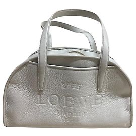 Sac Bowling Loewe en cuir blanc Blanc