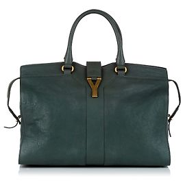 Yves Saint Laurent Sac cabas en cuir vert Cabas Chyc YSL Vert Vert foncé