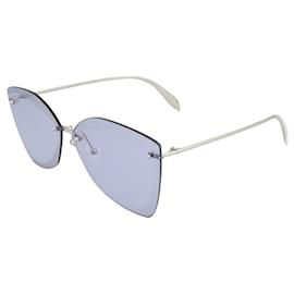 Alexander Mcqueen-Aviator-Style Metal Sunglasses-Silvery,Metallic