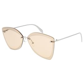 Alexander Mcqueen-Aviator-Style Sunglasses-Silvery,Metallic