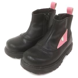 Fendi-Girls Size 9 Kids Black x Pink Leather Monster Zip Booties Boot-Other