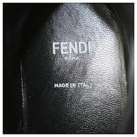 Fendi-Girls Size 9 Kids Black x Pink Leather Monster Zip Booties Boot-Other