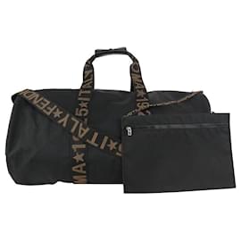 Fendi-Black Roma Star Italy 5 Boston Duffle Bag with Strap Pouch-Other