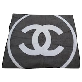 Chanel-serviette Chanel unisex-Blanc,Gris