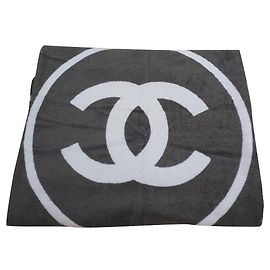 Chanel Unisex-Handtuch Weiß Grau