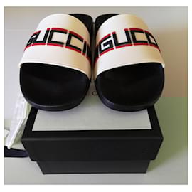 Gucci-Gucci Slider Sandals-White