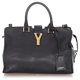 Yves Saint Laurent Cartable en cuir noir Cabas Chyc YSL Noir