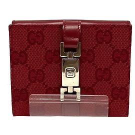 Gucci Rote GG Canvas Jackie Geldbörse Rot