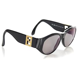 Fendi-Fendi Black Round Tinted Sunglasses-Black