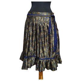 Autre Marque Jupe Stefanel Grunge en Satin Liberty Multicolore
