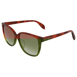 Alexander Mcqueen-Square-Frame Acetate Sunglasses-Brown