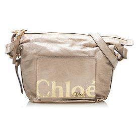 Chloé Chloe Gold Eclipse Leder Umhängetasche Golden