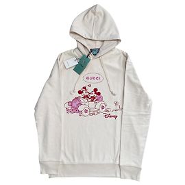 Pasante talla M de sudadera con capucha de Disney x Gucci. Rosa Blanco roto
