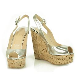 Christian Louboutin Platform Wedge Argento