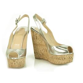 Christian Louboutin-Christian Louboutin Platform Wedge-Silvery
