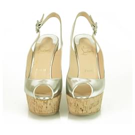 Christian Louboutin-Christian Louboutin Platform Wedge-Silvery