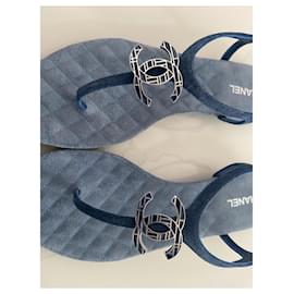 Chanel-Sandálias-Azul