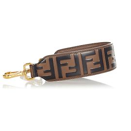 Fendi Brown Leather Zucca Mini Strap You Brown Black