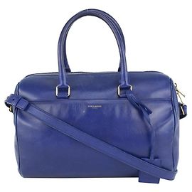 Saint Laurent azul 6 Bolsa de viaje de cuero con correa Hour Otro