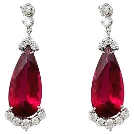 inconnue Orecchini pendenti con rubellite e diamanti. Altro