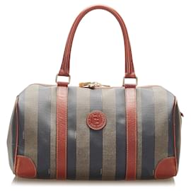 Fendi-Sac Boston Fendi Pequin Boston-Marron,Noir