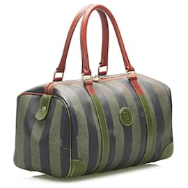 Fendi-Sac Boston Fendi Pequin Boston-Marron,Noir