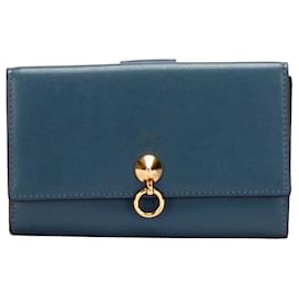 Fendi-Fendi Blue By The Way Leather Wallet-Blue