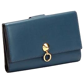 Fendi-Fendi Blue By The Way Leather Wallet-Blue