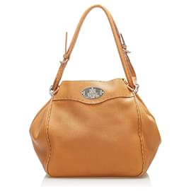 Fendi-Fendi Sac à bandoulière en cuir Selleria brun-Marron