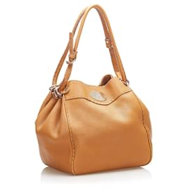 Fendi-Fendi Sac à bandoulière en cuir Selleria brun-Marron