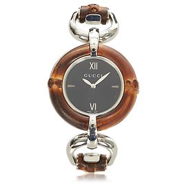 Reloj Gucci Brown Bamboo Castaño Plata