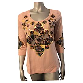 Just Cavalli Pink Patterned Top 3/4 Sleeves Pink