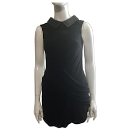 Alexander Wang-Black dress with leather collar-Black