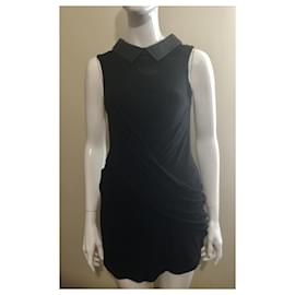 Alexander Wang-Black dress with leather collar-Black