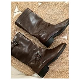 Tod's-Sublime Biker Alto Tods Boots-Dark brown