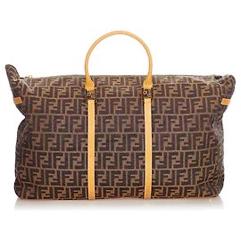 Fendi Brown Zucca Canvas Reisetasche Braun Hellbraun