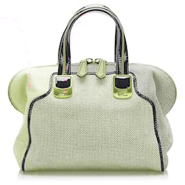 Fendi-Fendi Brown Colorblock Canvas Chameleon-Brown,Beige
