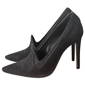 Escarpins Rene Caovilla en daim noir avec strass Noir