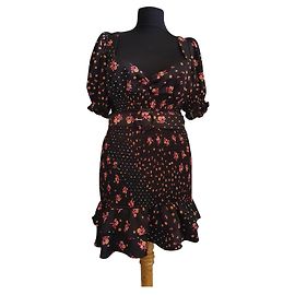 Autre Marque Robe mini fleurie For Love & Lemons à manches bouffantes Multicolore