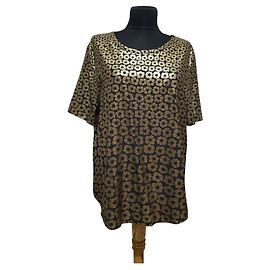 Blusa de seda Equipment Preta e Dourada Preto Dourado